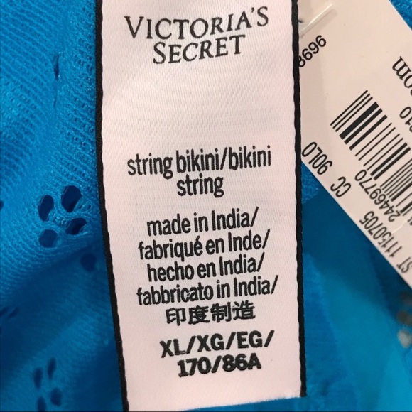3 for $20 NWT VS Lace String Bikini Blue L & XL - Picture 4 of 5